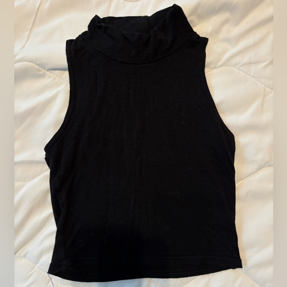 Free with purchase Boohoo Black Mock Neck Crop Top